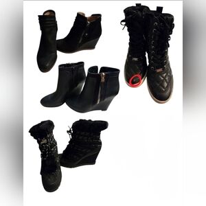 ❣️❣️Stylish Assorted Black Wedge Ankle Boots